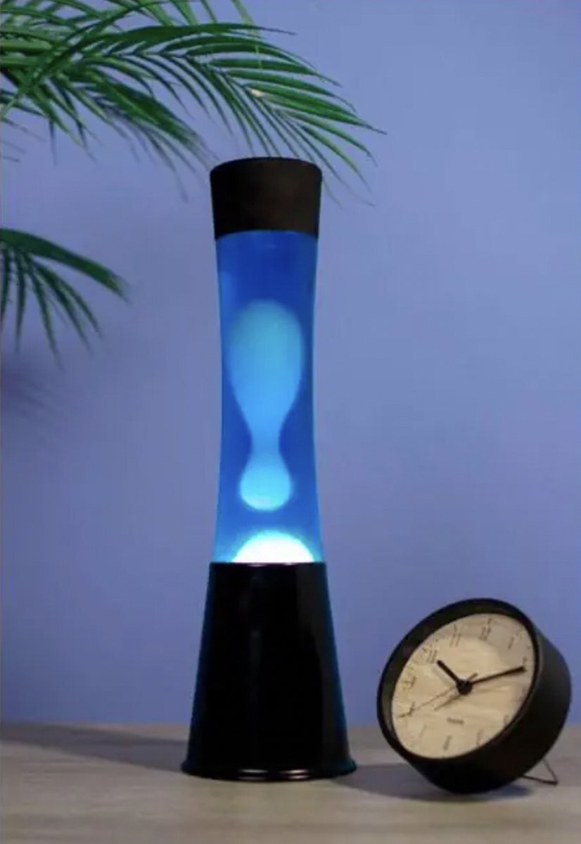 Fisura Lavalamp Zwart Met Witte Lava