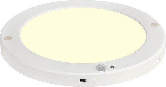 BES LED LED Plafondlamp - Bewegingssensor - 18W - Warm Wit - Rond - Wit