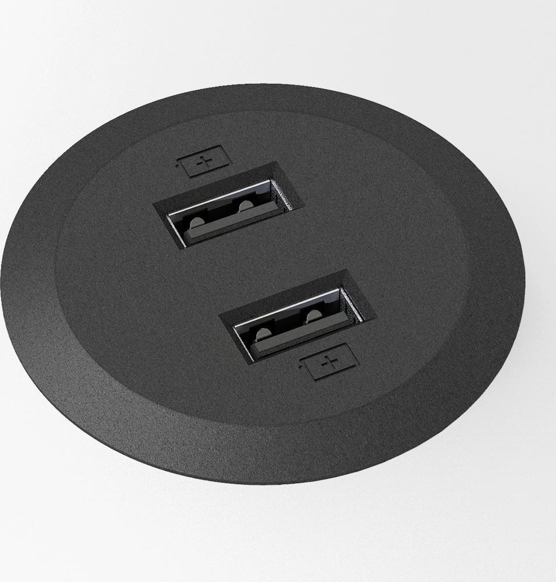 PowerDot Powerdot mini 51mm dubbele inbouw usb lader zwart