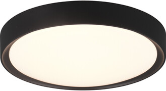 BES LED LED Plafondlamp - Badkamerlamp - Trion Clirno - 18W - Warm Wit 3000K - Dimbaar - Opbouw Rond - Mat Zwart - Kunststof