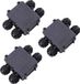 LedstripKoning Bol Waterdichte connector IP68 4-weg H-stuk - Kabeldiameter 4-14mm - Zwart