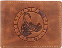 Greenburry Vintage Lederen Heren Portefeuille Met Schorpioen Sterrenbeeld