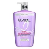 L'Oréal Paris Elvital Hydra Hyaluronic XXXL hydraterende shampoo voor glanzend haar, hyaluronzuurshampoo voor langdurige hydratatie en bescherming, 1000 ml