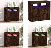 vidaXL Dressoir met LED-verlichting 80x35x75 cm bruin eiken