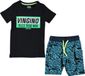 Vingino Walberto Jongens Shortama - Deep Black - Maat 110-116