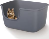 Merkloos Kattenbak met hoge zijkanten en lage instap, open bovenkant, 55,9 x 41,1 x 30,5 cm