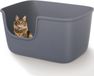 Merkloos Kattenbak met hoge zijkanten en lage instap, open bovenkant, 55,9 x 41,1 x 30,5 cm