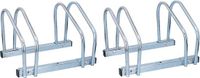 Merkloos / Sans marque Edco Eindhoven Bv Fietsenrek - 2x stuks - voor 2x fietsen - fietsenrekken voor thuis - 26 x 40 x 32 cm - Zilver