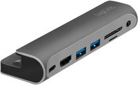 LogiLink UA0385 laptop dock & poortreplicator USB Type-C Zwart, Zilver