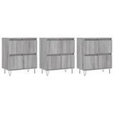 VidaXL Dressoir, 3 lades, bewerkt hout, grijs Sonoma eikenkleurig