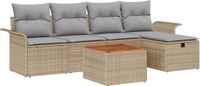 vidaXL Tuinbank Set 2-zits Beige Polyrattan
