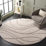 Safavieh Florida Shag Collection, hoogpolig, crème en beige, 91 x 91 cm