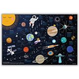 Close Up Bureauonderlegger, universum voor kinderen, 60 x 40 cm, afwasbaar, waterbestendig, scheurvast, gedetailleerd en liefdevol vormgegeven motief, handgetekende objecten, Made in Germany