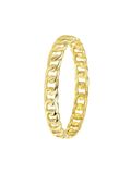 Lucardi Dames Ring gourmetschakel - Ring - Cadeau - 14 Karaat Goud - Geelgoud