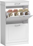 HOMCOM Opklapbare schoenenkast - MDF - Wit - 53 x 26,5 x 89 cm