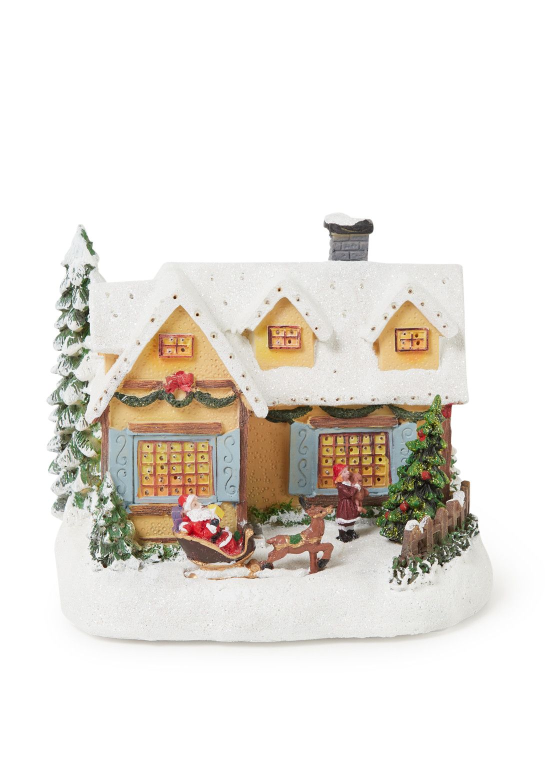 KONSTSMIDE Decoratiehuis met LED-verlichting 24 cm - Hout - Meerkleurig