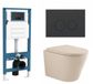 QeramiQ Dely Toiletset - Inbouwreservoir - Mat Antraciet Bedieningsplaat