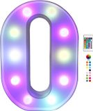 Wantohave Lichtgevende Letter O - 22 cm Hoog - RGB Met Afstandsbediening - Op Batterijen