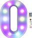 Wantohave Lichtgevende Letter O - 22 cm Hoog - RGB Met Afstandsbediening - Op Batterijen