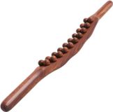 Bâton Gua Sha en bois avec 20 perles en bois, appareil de massage de drainage lymphatique pour la relaxation musculaire, convient pour le cou, le dos, l'abdomen, les jambes, les bras et les cuisses