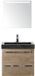 BES LED Seville Badmeubelset 60 cm - Natuur Eiken - Wastafel Hardsteen Wit Lucca met Sence Spiegel