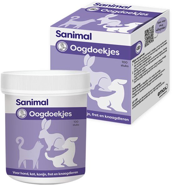 Sanimal Oogdoekjes - Hondenverzorging - 100 stuks