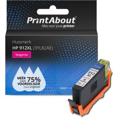 PrintAbout Huismerk HP 912XL (3YL82AE) Inktcartridge Magenta Hoge capaciteit