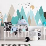 Ambiance Sticker Muursticker Kinderkamer Scandinavisch Bergdesign GUIKA 90x135cm