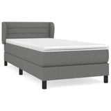 vidaXL Boxspringbed met matras, donkergrijs, 180x200 cm, gestoffeerd