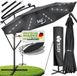 Tillvex Zweefparasol Aluminium met LED Solar Ø 300 cm Antraciet