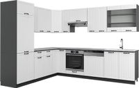 Vicco Hoekkeuken Fame-Line, Blanc Style Campagne/Anthracite, 287 x 227 cm, WB Anthracite