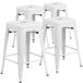 Flash Furniture 24'' High Backless Distressed Kelly Blue-Teal Metal Indoor-Outdoor Counter Height Stool