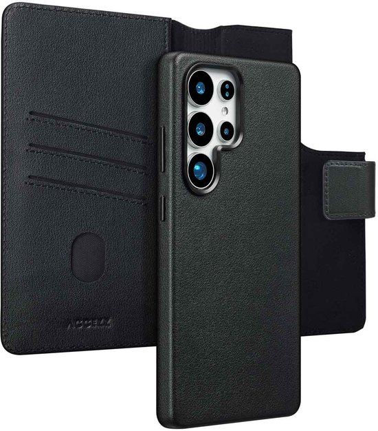 Accezz Leather Bookcase 2-in-1 met MagSafe voor de Samsung Galaxy S25 Ultra - Onyx Black