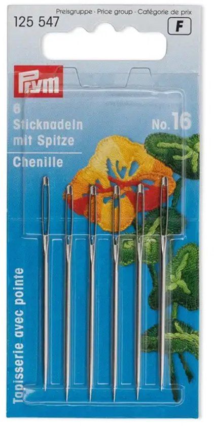 Prym Borduurnaalden met Punt Staal No. 16