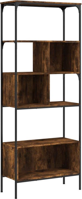 vidaXL Boekenkast 5-laags 76x33x188,5 cm bewerkt hout gerookt eiken