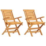VidaXL Tuinstoel Terras Teak 2 stuks