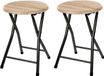 5five Tabouret d'appoint/chaise - 4x pièces - Pliable - noir/bois - 30 x 46 cm - tabourets
