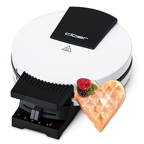 Cloer 171 wafelautomaat voor taartachtige wafels, 930 W, wafelgrootte 16 cm, metaal, wit