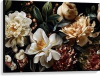 Merkloos / Sans marque Take your time Canvas - Bloemen - Kleuren - Bladeren - Boeket - 100x75 cm Foto op Canvas Schilderij (Wanddecoratie op Canvas)