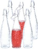 Alessandro Beugelfles/weckfles - 12x - glas - transparant - luchtdicht - 1 liter