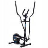 BAKAJI Elliptische crosstrainer voor fitness thuis, met hoge handgreep en verstelbare zitting, fitnessfiets, verticaal, met hartsensoren en calorieën, voor training