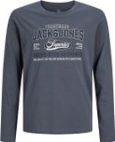 JACK&JONES JUNIOR T-shirt manches longues col rond Coton Logo Gris Taille 128