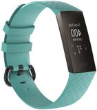 By Qubix Qubix Fitbit Charge 3 siliconen diamant pattern bandje - Tiffany blauw