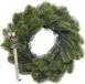 Merkloos Kerstkrans 50 cm - groen - met messing zilveren hanger/ophanghaak - kerstversiering
