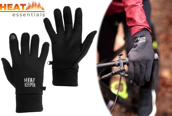 Heat Essentials Softshell Winddichte Touchscreen Handschoenen - Unisex - Zwart - L/XL