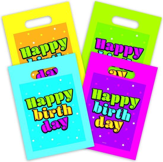 Folat Happy Birthday Sterren Uitdeelzakjes - 8 stuks