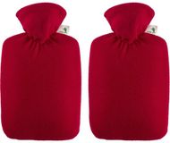 Hugo Frosch Gmbh Bouillotte - 2x - 1,8 litre - rouge - housse en polaire