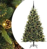 vidaXL Kunstmatige Scharnierende Kerstboom met Kegels Groen 180 cm