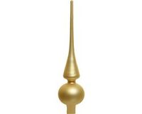 Decoris Kerst piek - goud - 26 cm - glas - mat