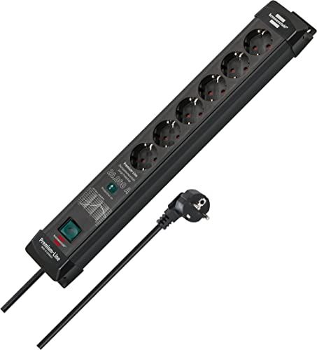 Brennenstuhl Premium-Line Stekkerdoos met overspanningsbeveiliging - 6-voudig - zwart